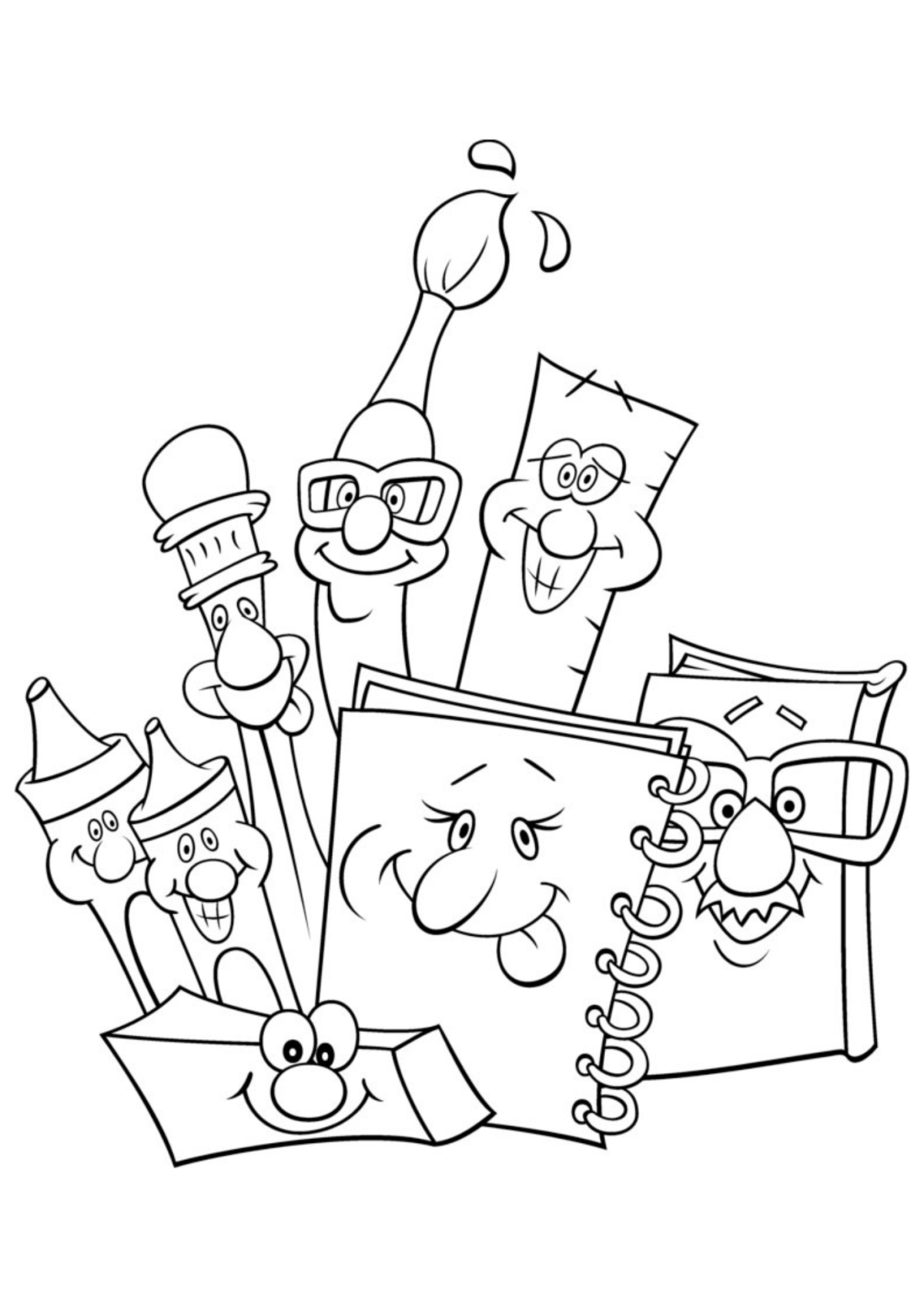 Desenho para Colorir Material Escolar