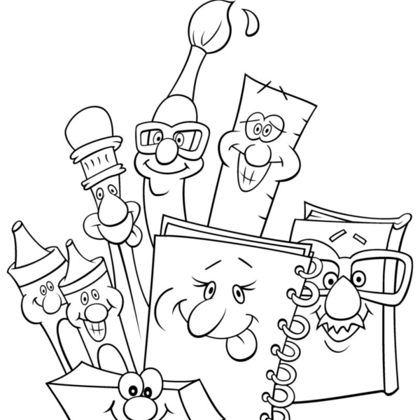 Desenho para Colorir Material Escolar