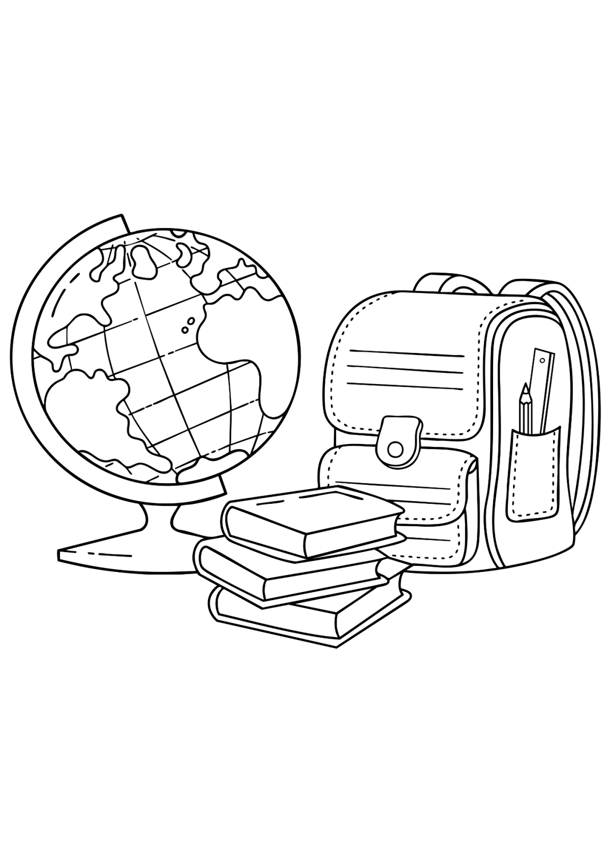 Desenho para Colorir Material Escolar