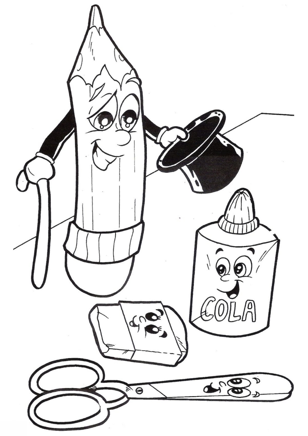 Desenho para Colorir Material Escolar