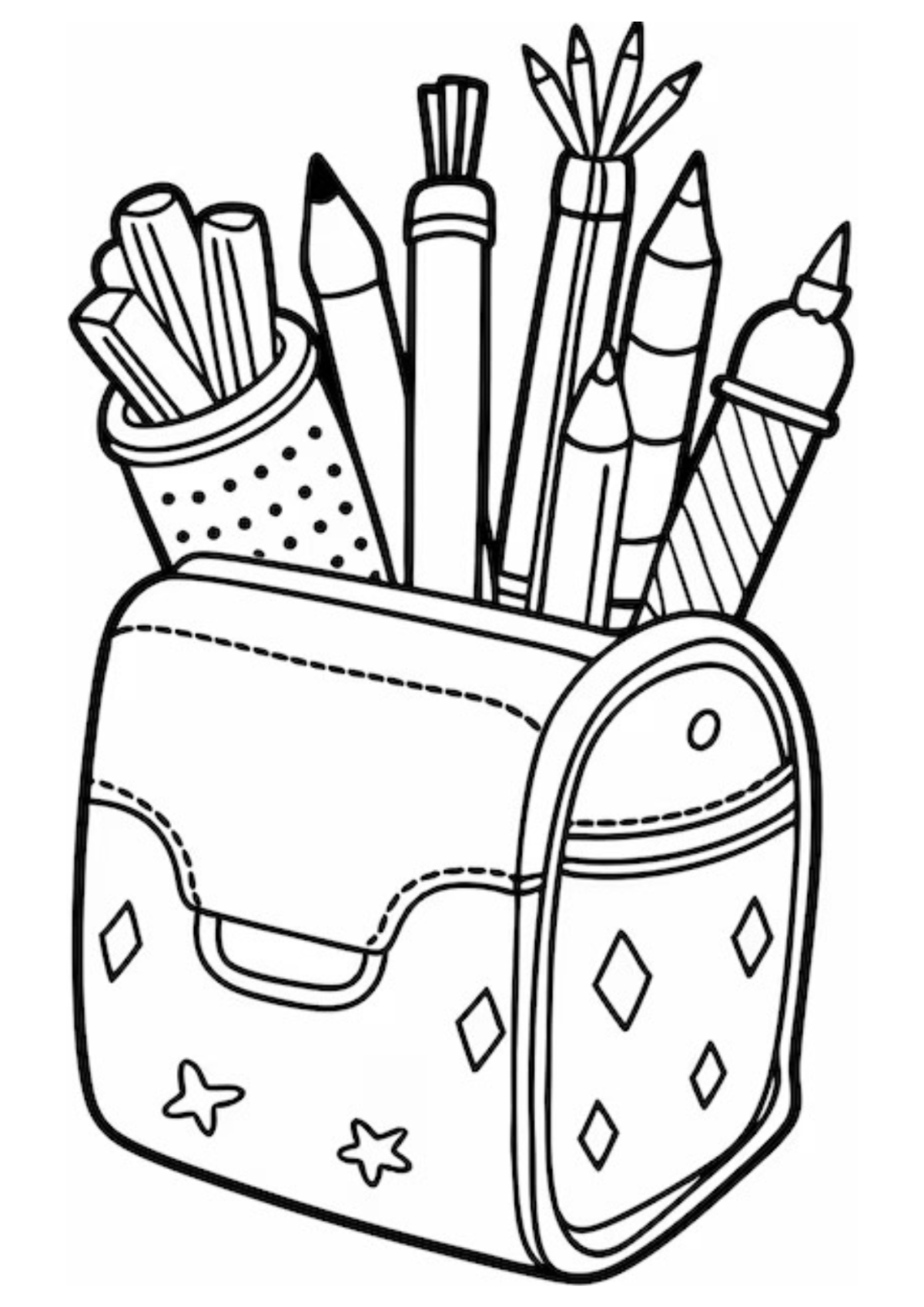 Desenho para Colorir Material Escolar