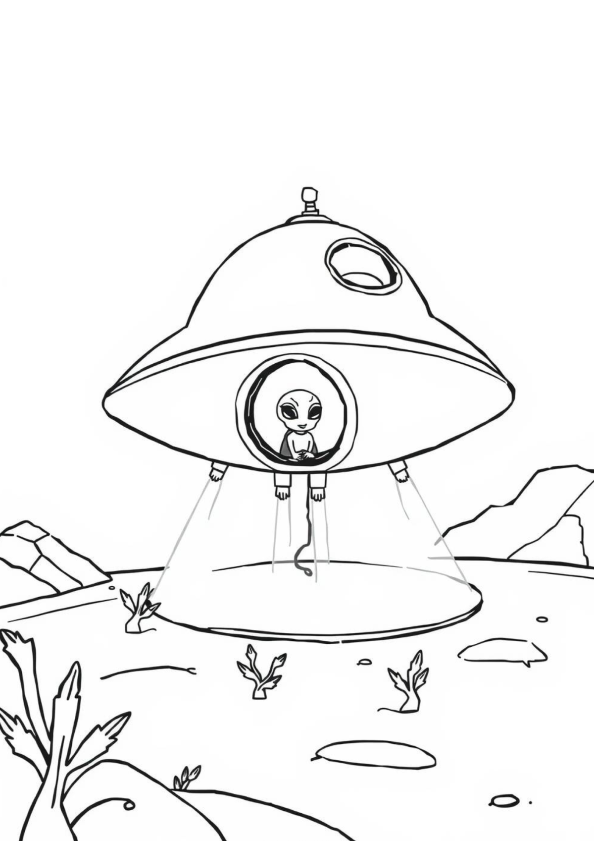 Desenho para Colorir OVNI