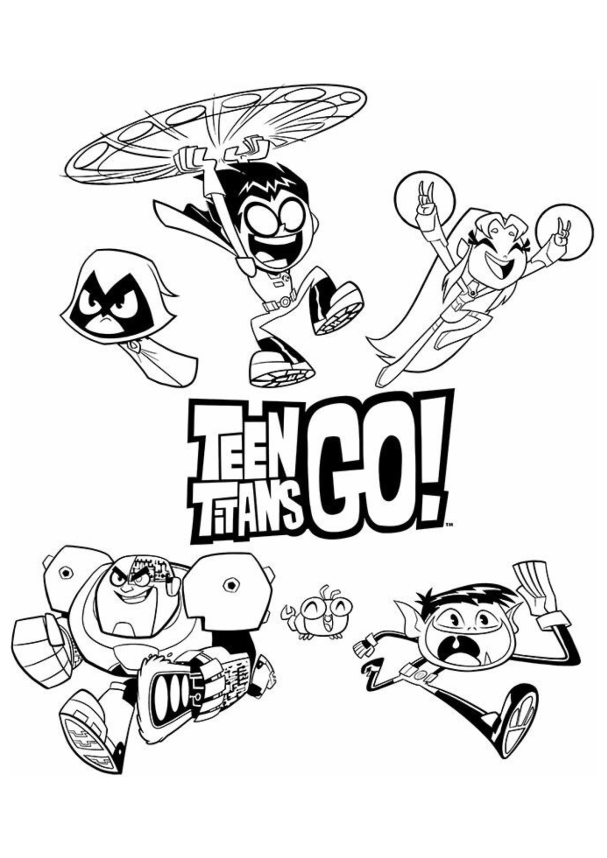 Desenho para Colorir Os Jovens Titãs