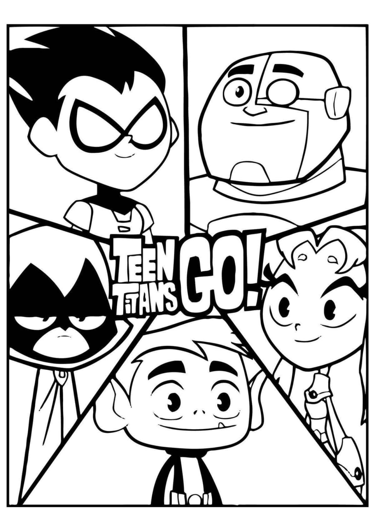 Desenho para Colorir Os Jovens Titãs
