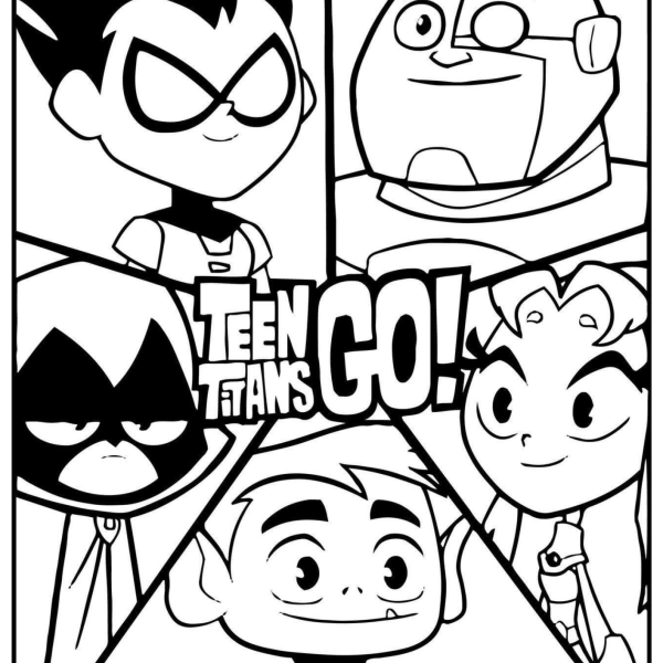 Desenho para Colorir Os Jovens Titãs