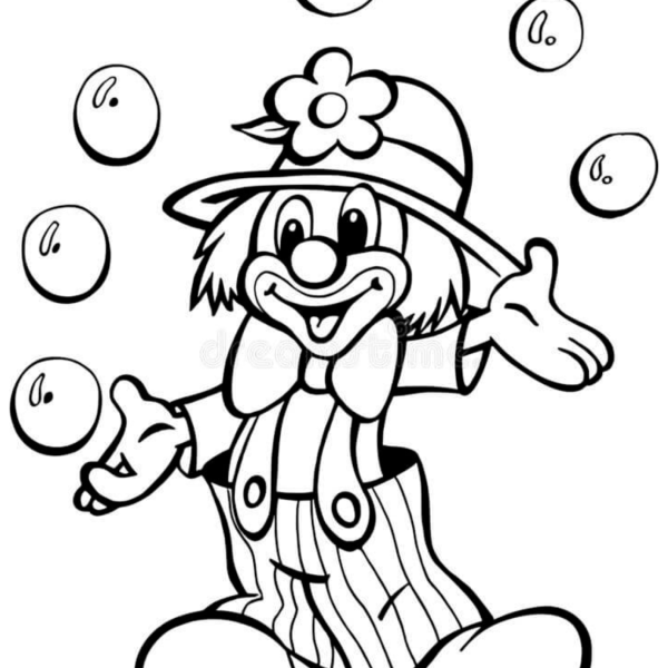 Desenho para Colorir Palhaço