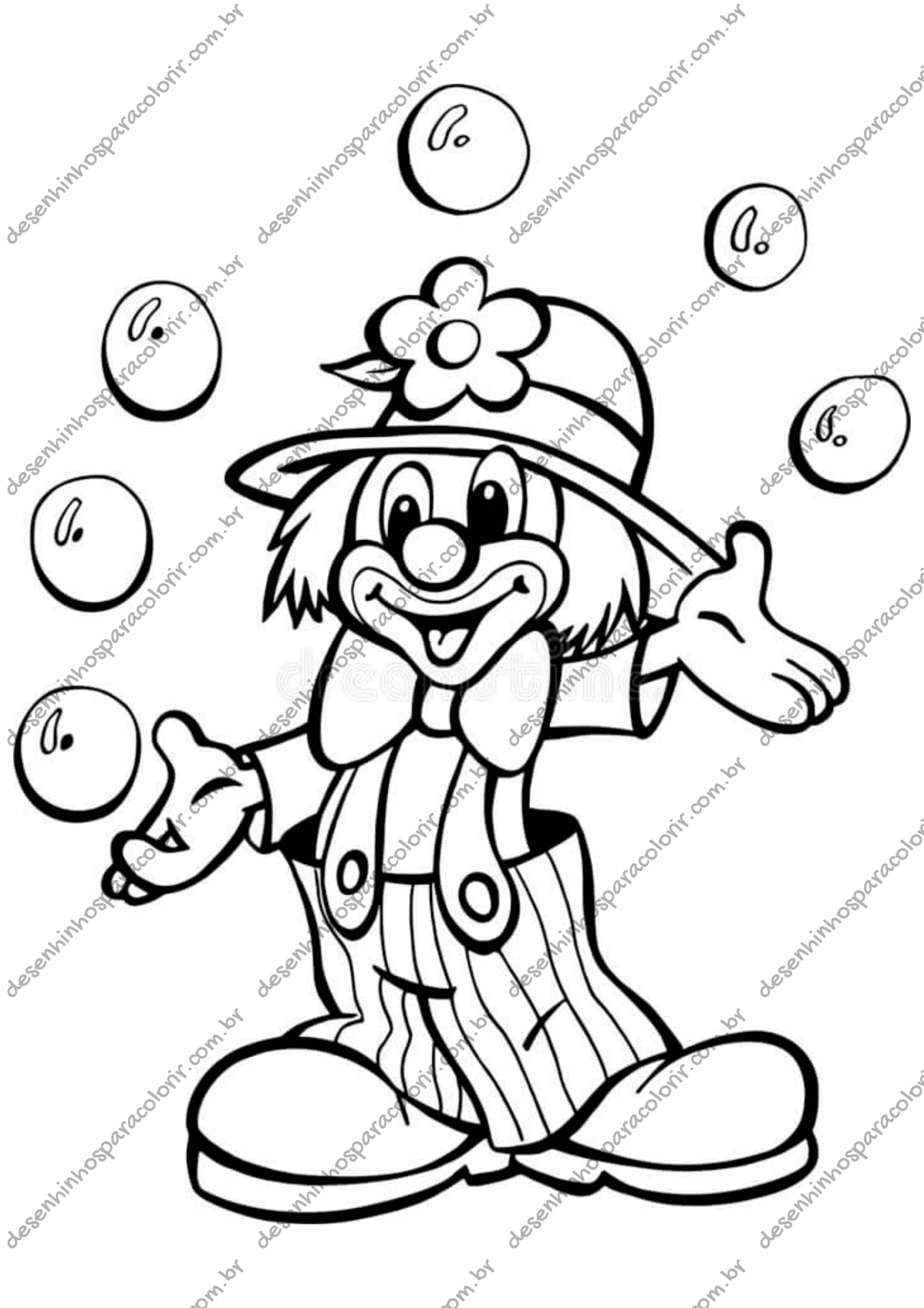 Desenho para Colorir Palhaço Desenho para Colorir Palhaço