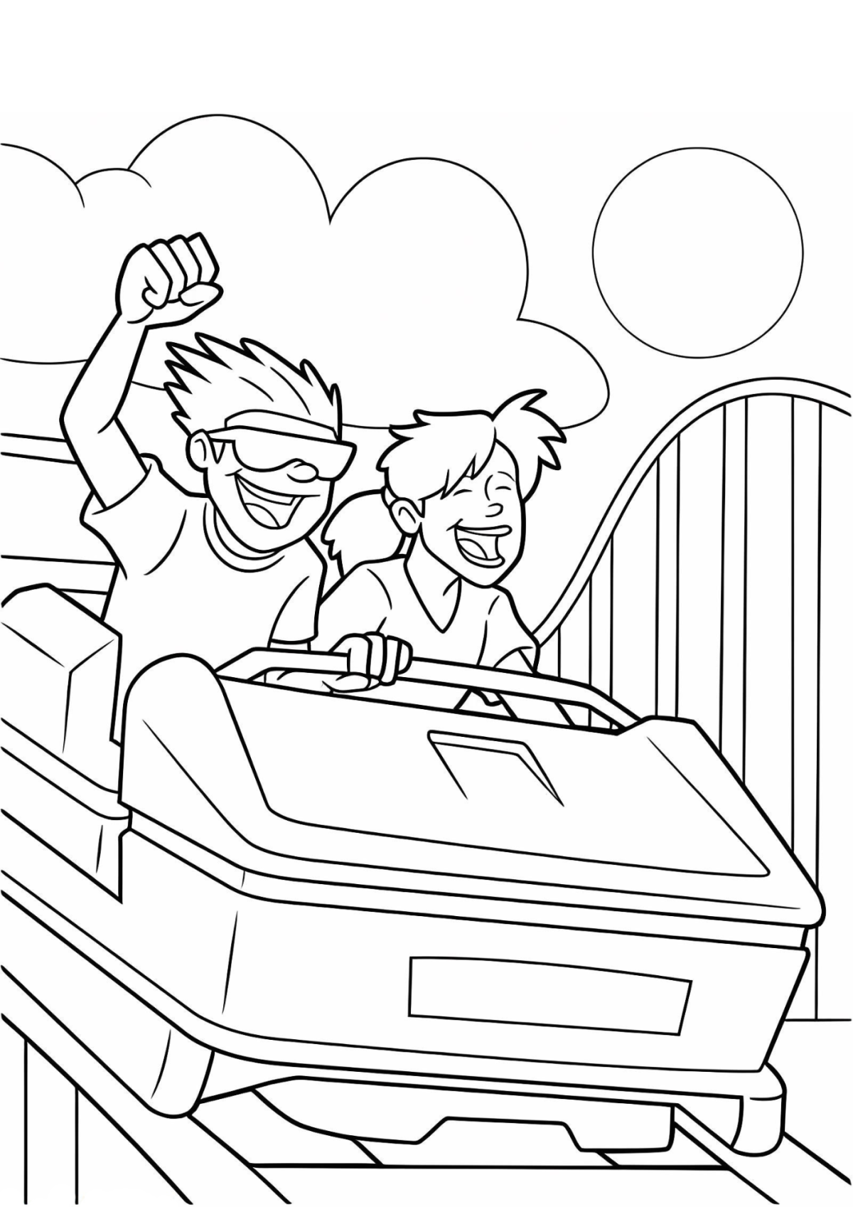 Desenho para Colorir Parque de Diversões