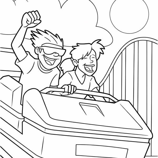 Desenho para Colorir Parque de Diversões
