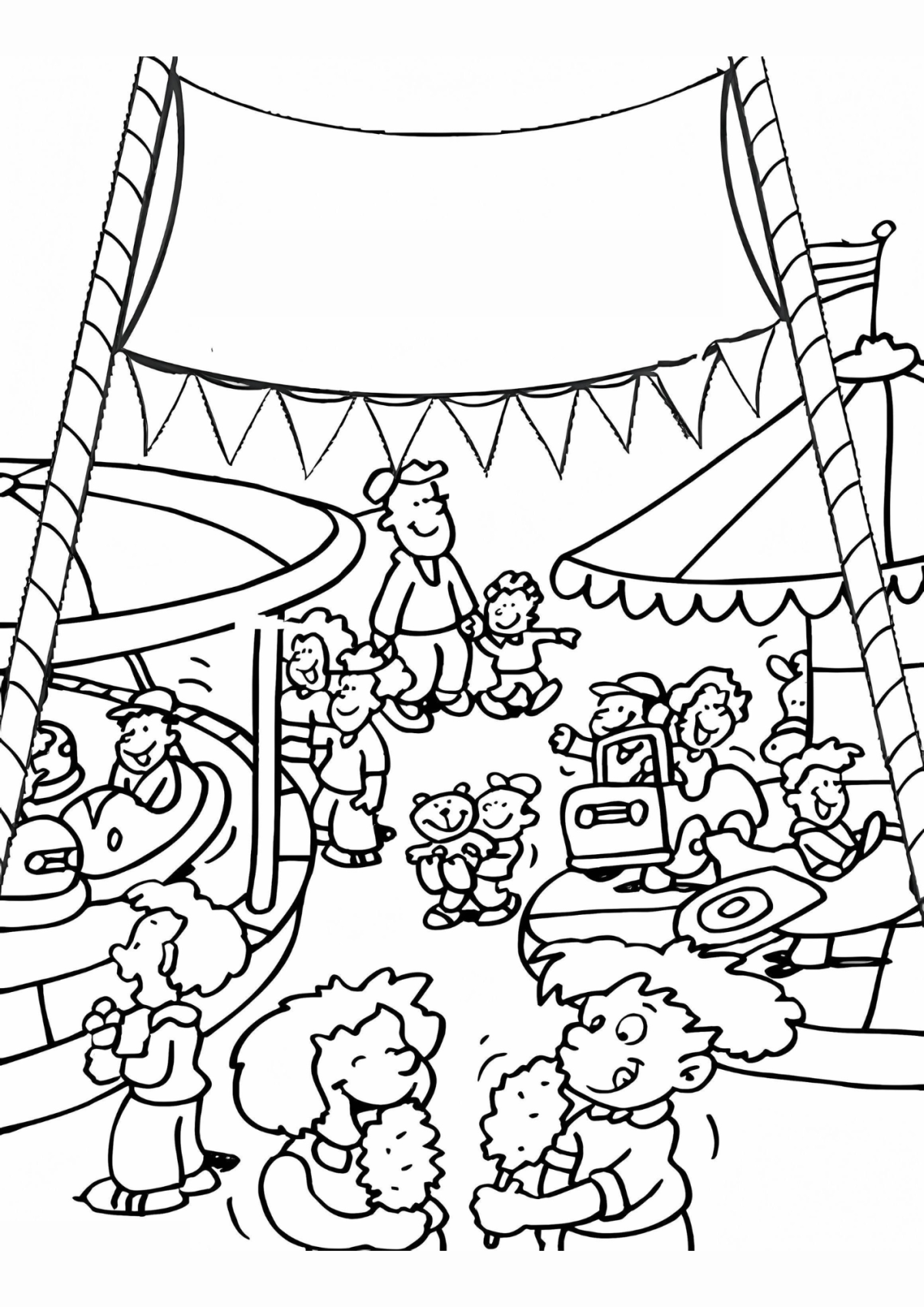 Desenho para Colorir Parque de Diversões
