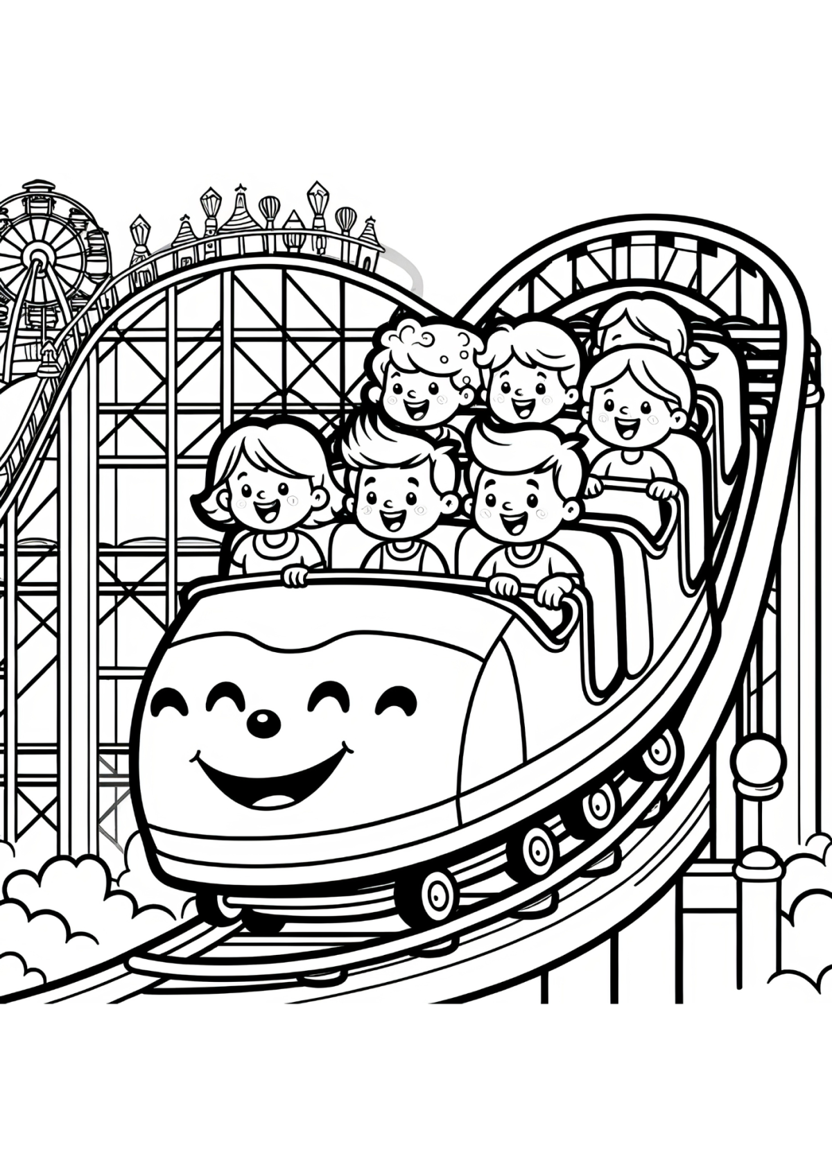 Desenho para Colorir Parque de Diversões