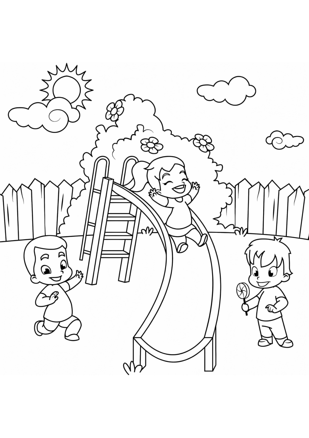 Desenho para Colorir Parquinho