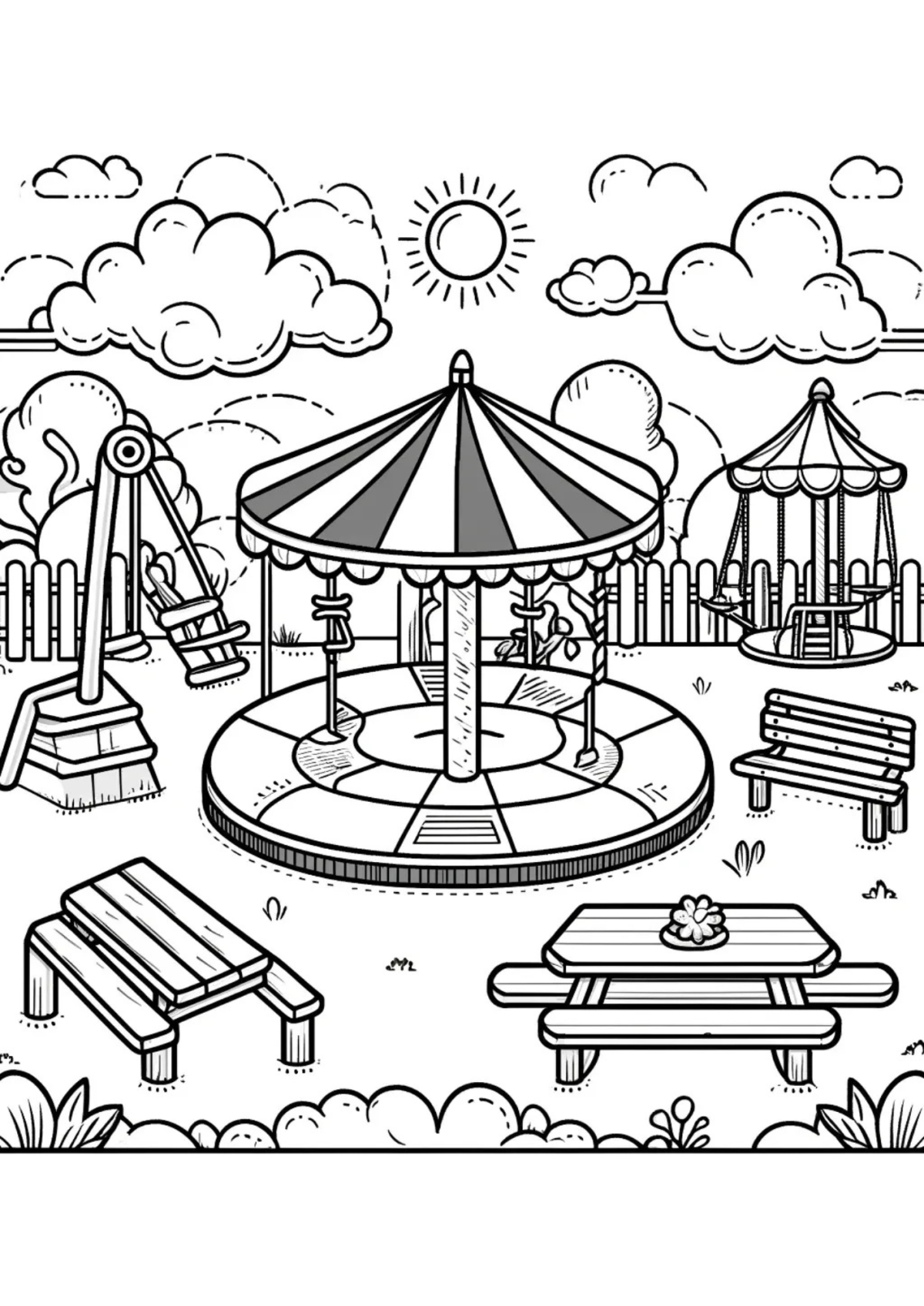 Desenho para Colorir Parquinho
