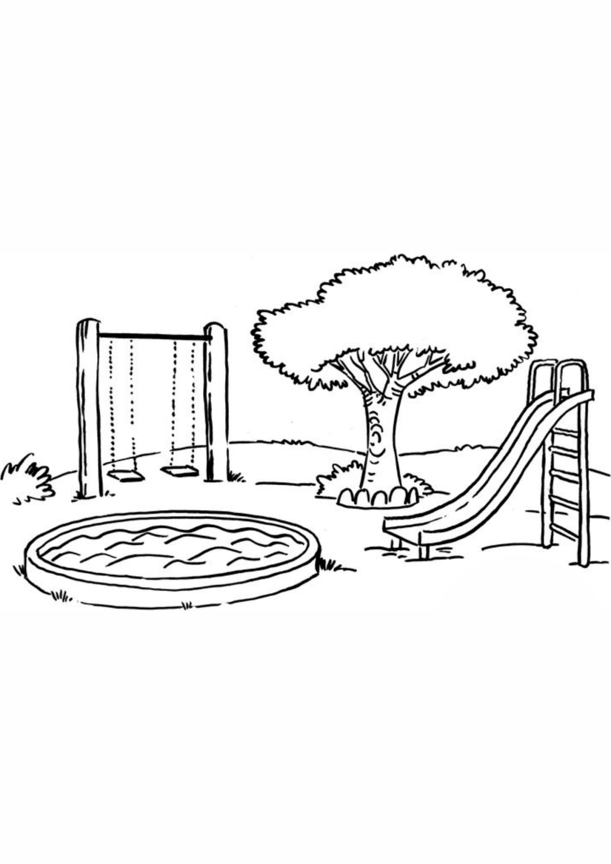 Desenho para Colorir Parquinho