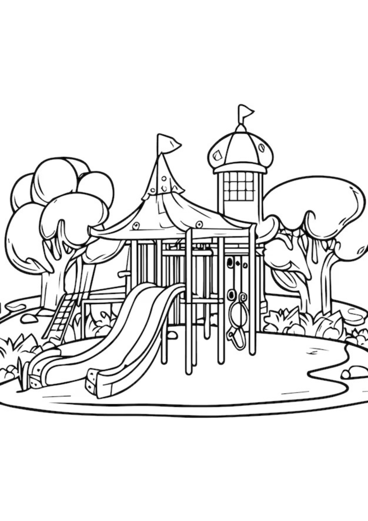 Desenho para Colorir Parquinho