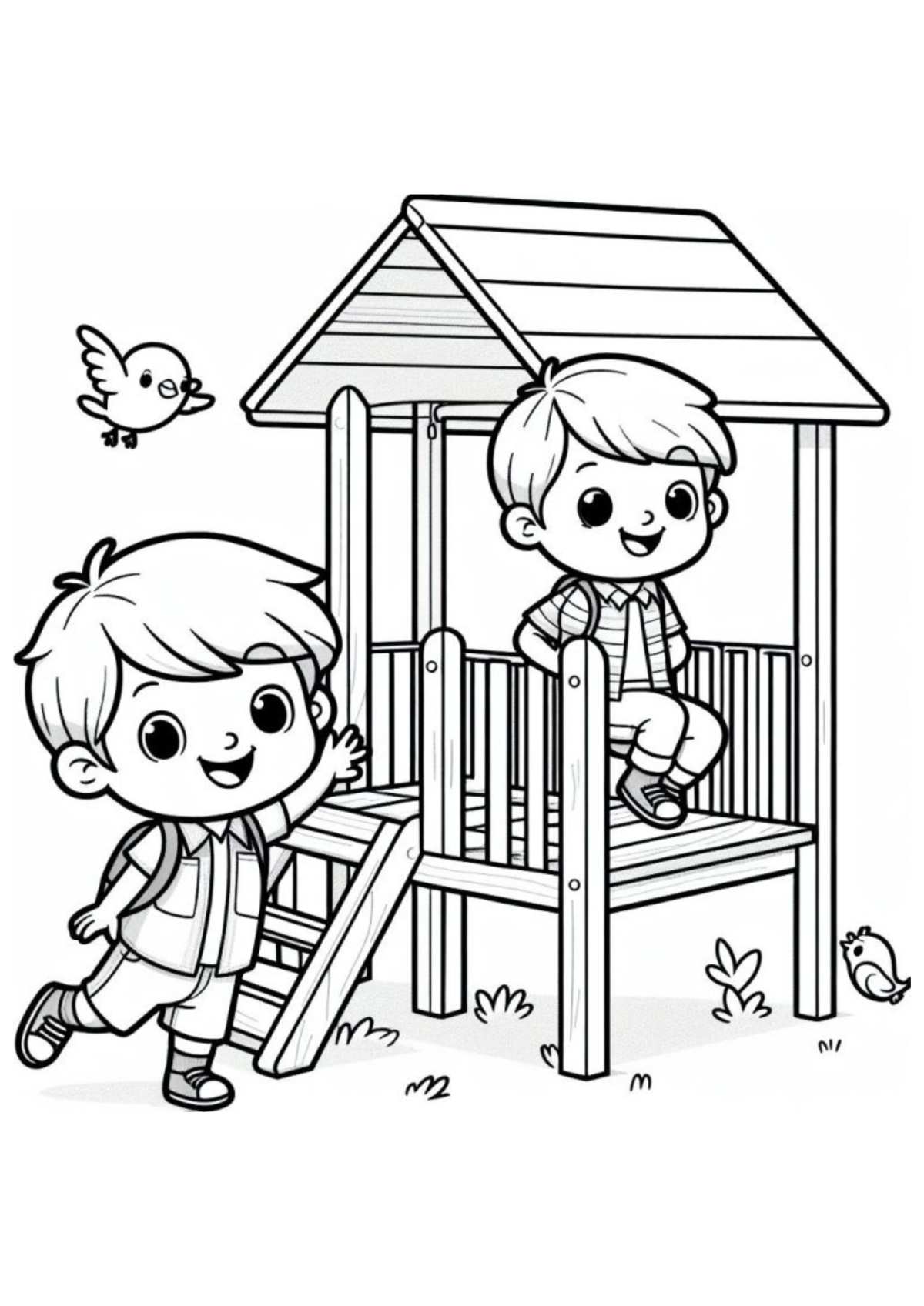 Desenho para Colorir Parquinho