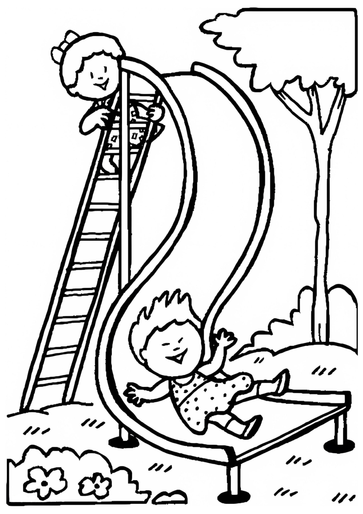 Desenho para Colorir Parquinho