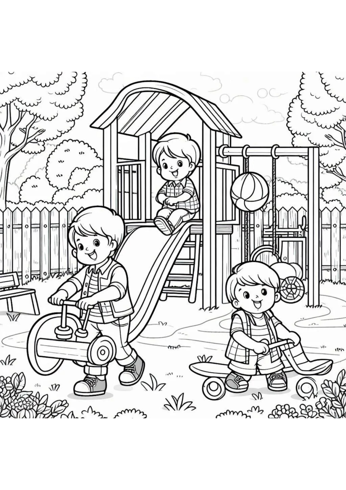 Desenho para Colorir Parquinho