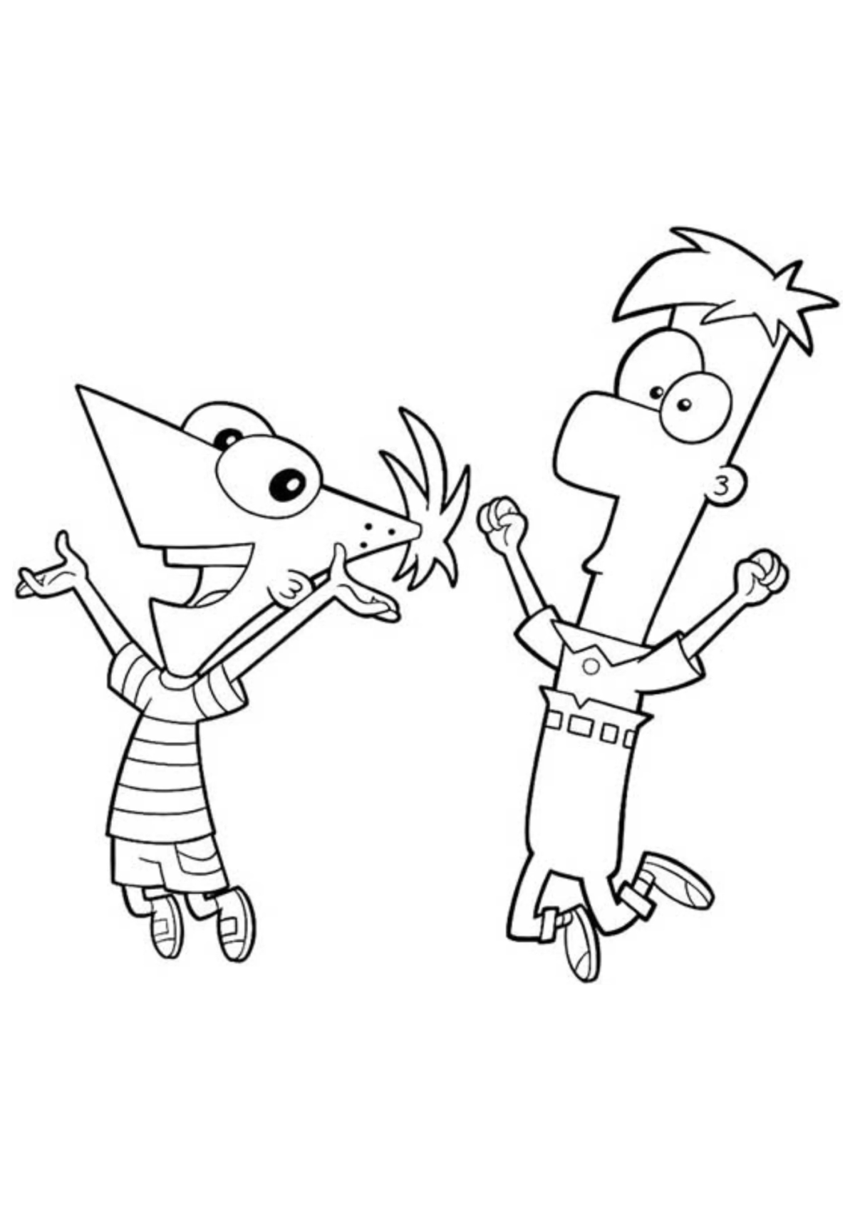 Desenho para Colorir Phineas e Fer
