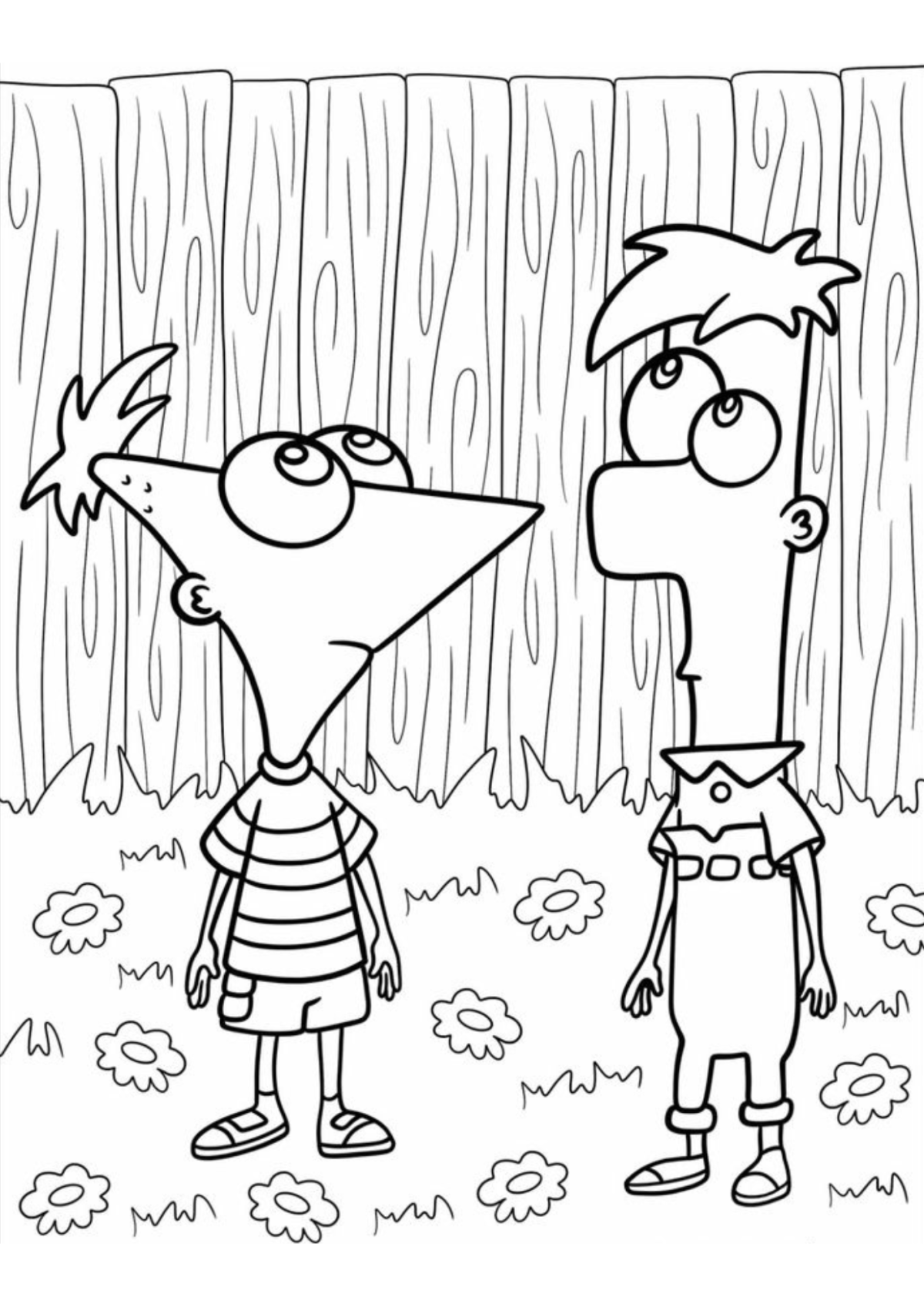 Desenho para Colorir Phineas e Fer