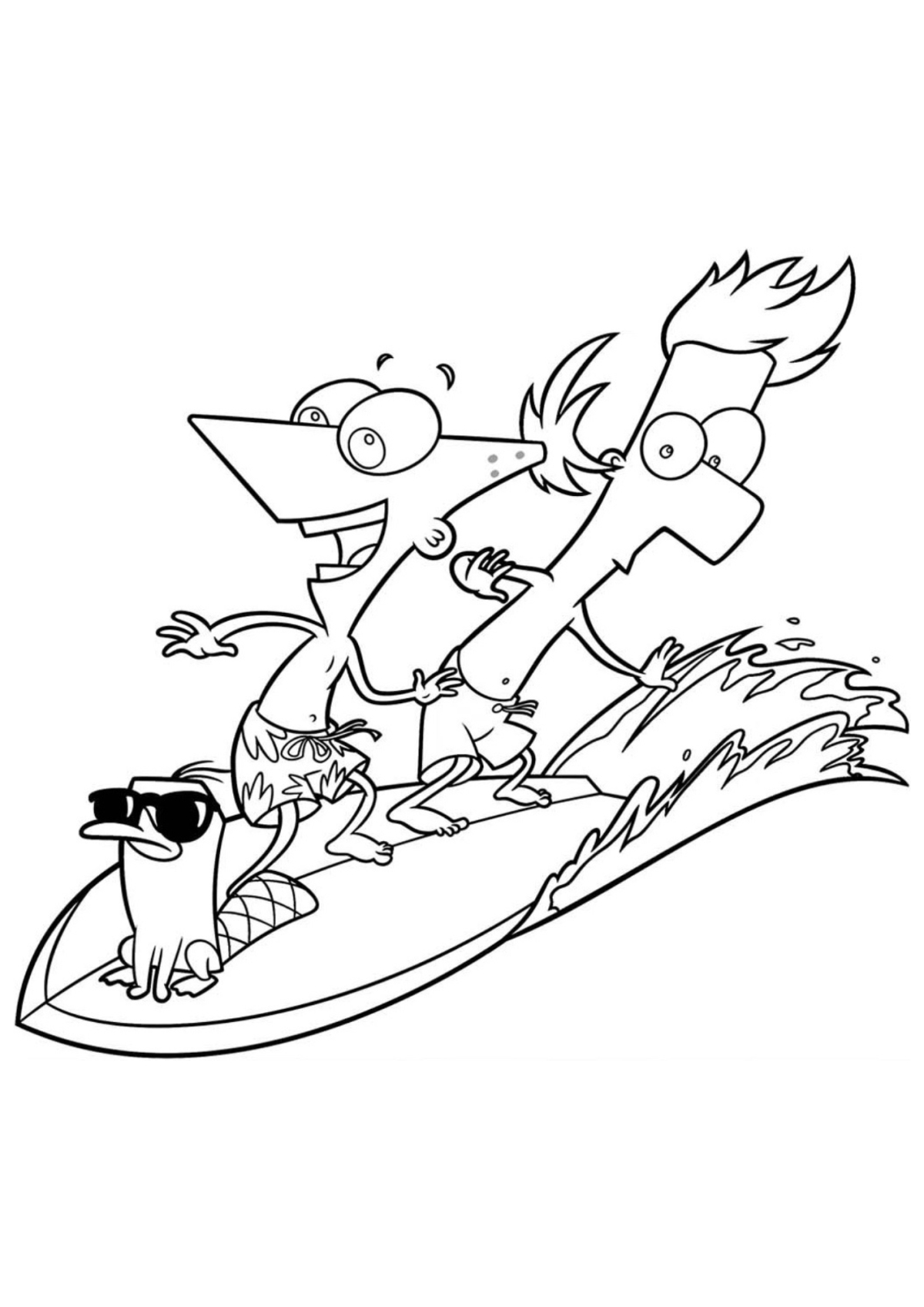 Desenho para Colorir Phineas e Fer