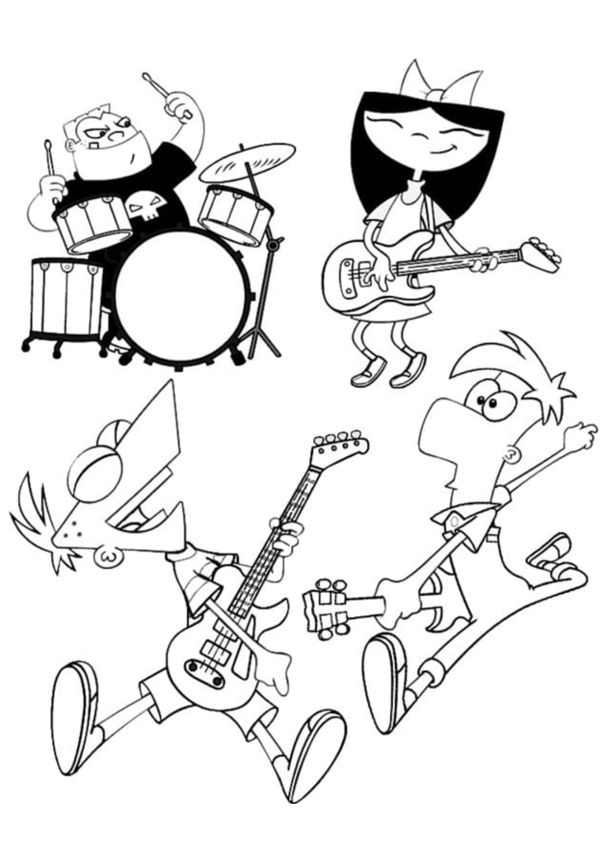 Desenho para Colorir Phineas e Fer
