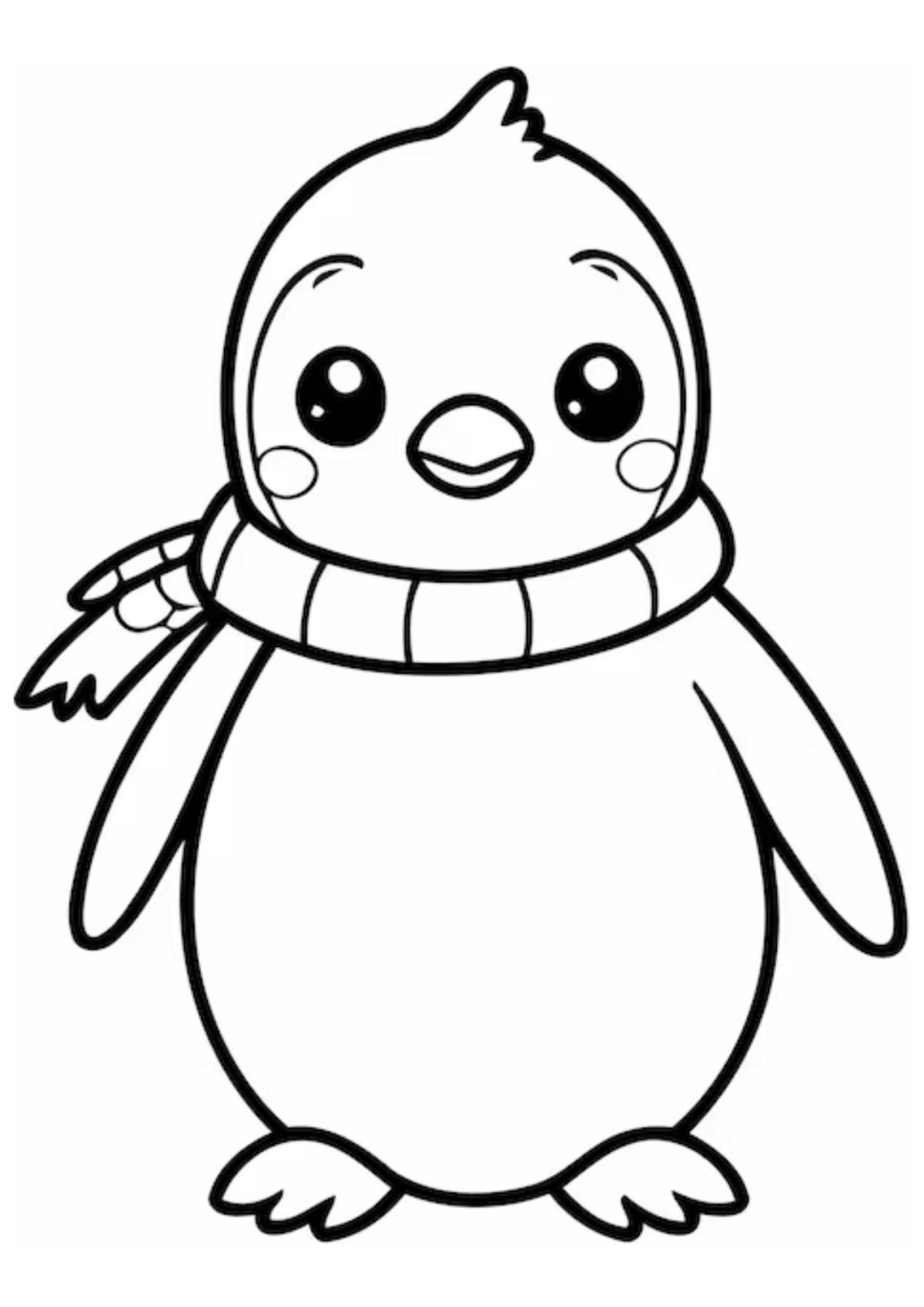 Desenho para Colorir Pinguim