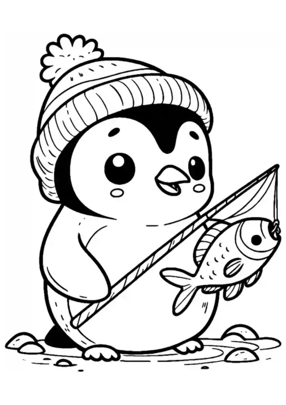 Desenho para Colorir Pinguim
