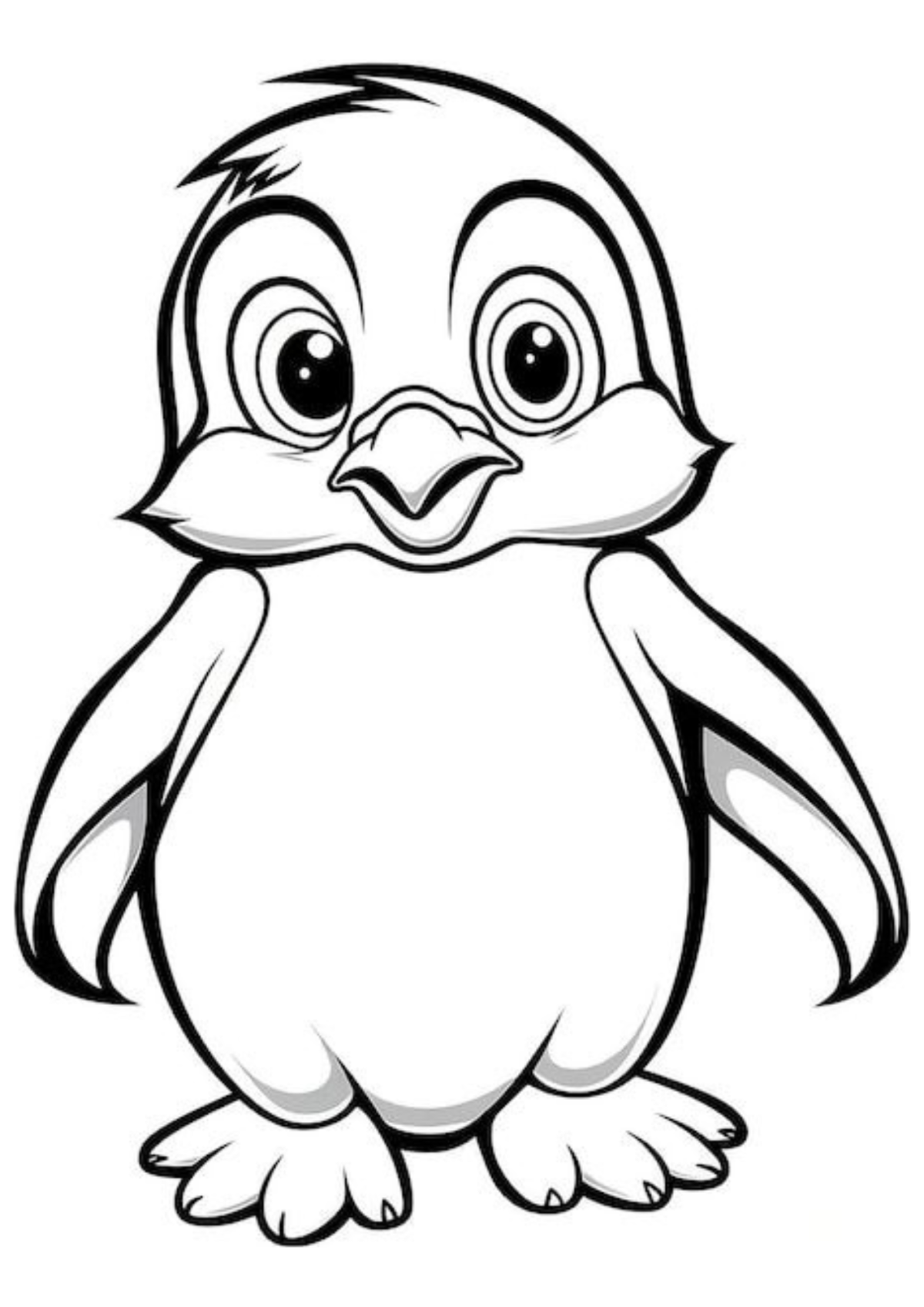 Desenho para Colorir Pinguim