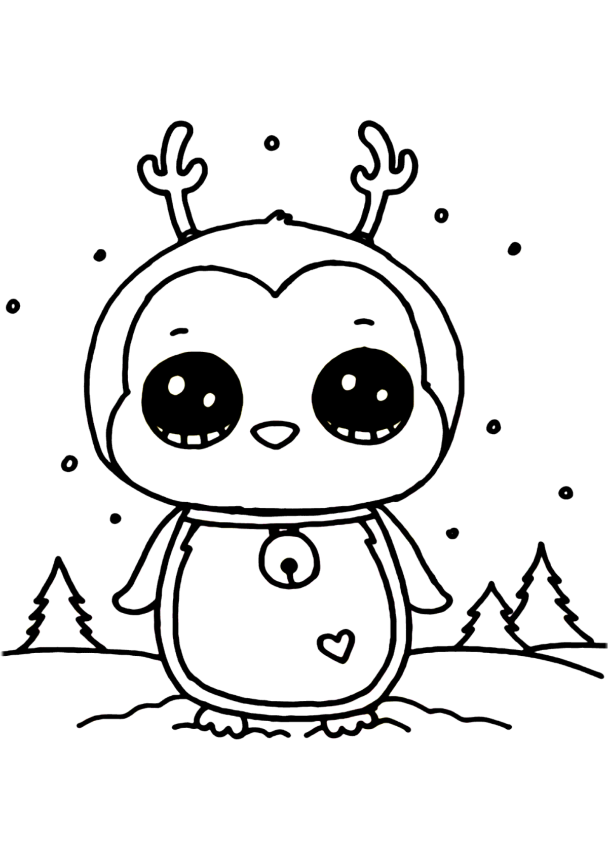 Desenho para Colorir Pinguim