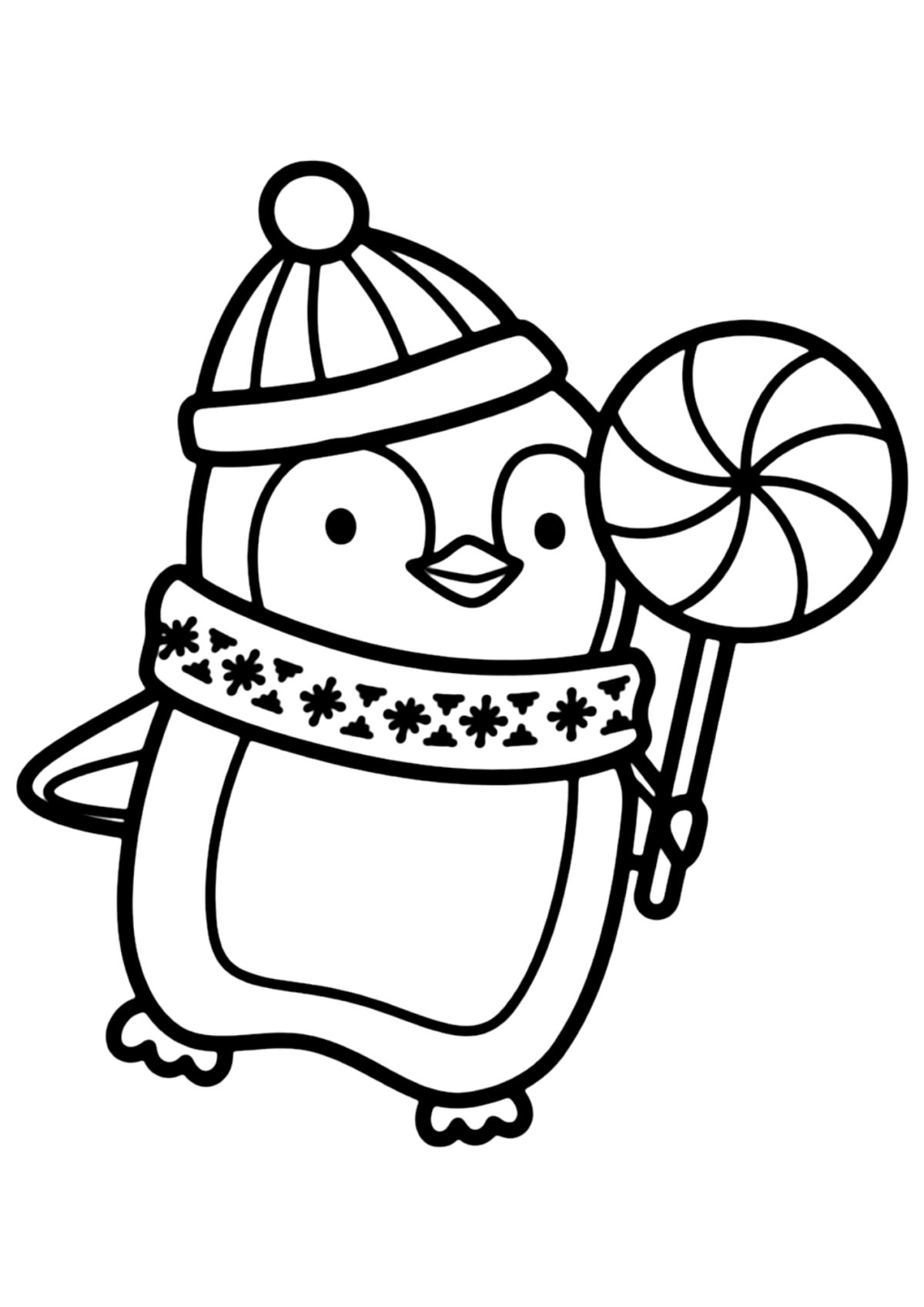 Desenho para Colorir Pinguim