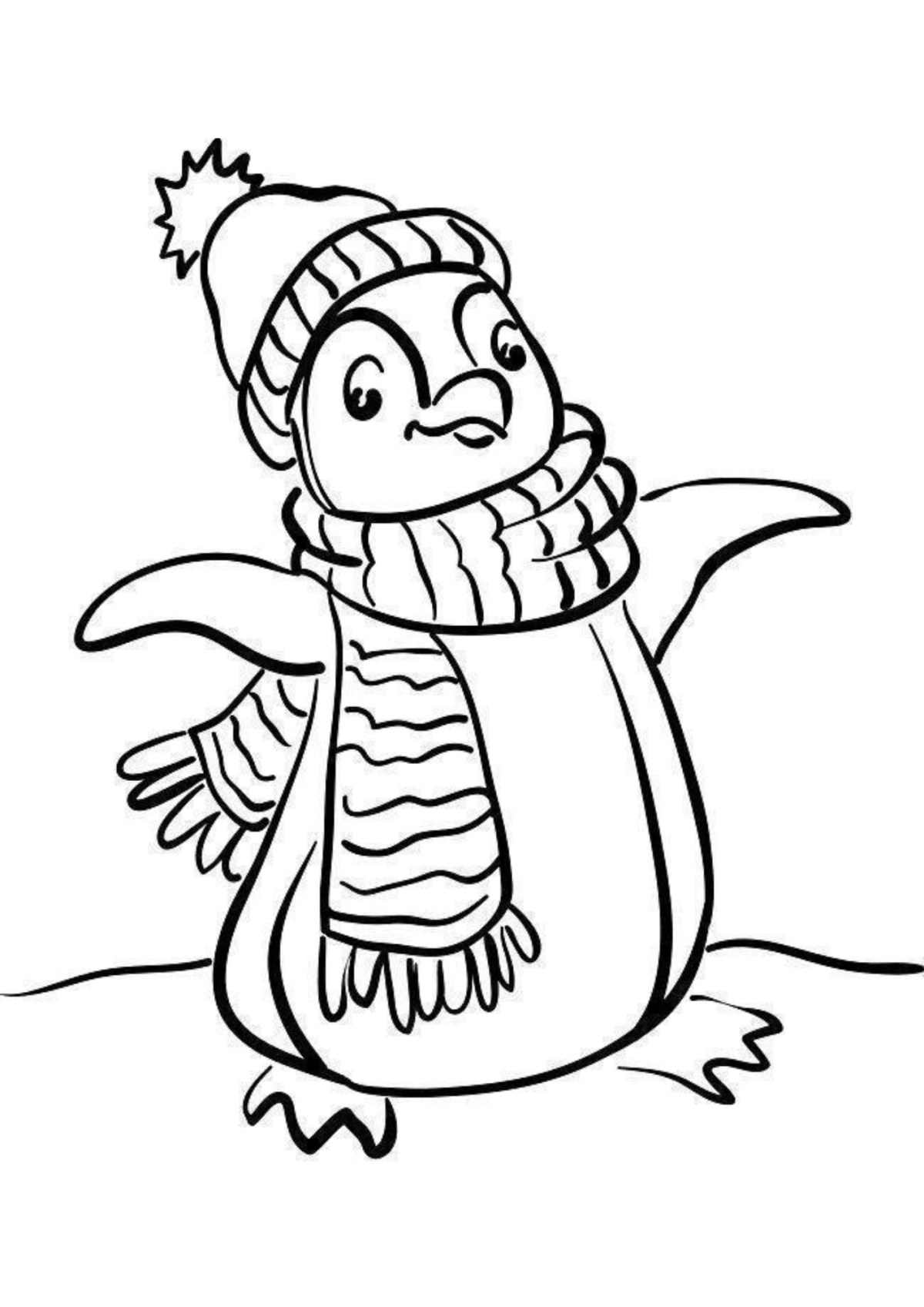 Desenho para Colorir Pinguim