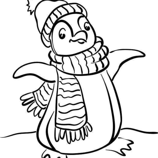 Desenho para Colorir Pinguim