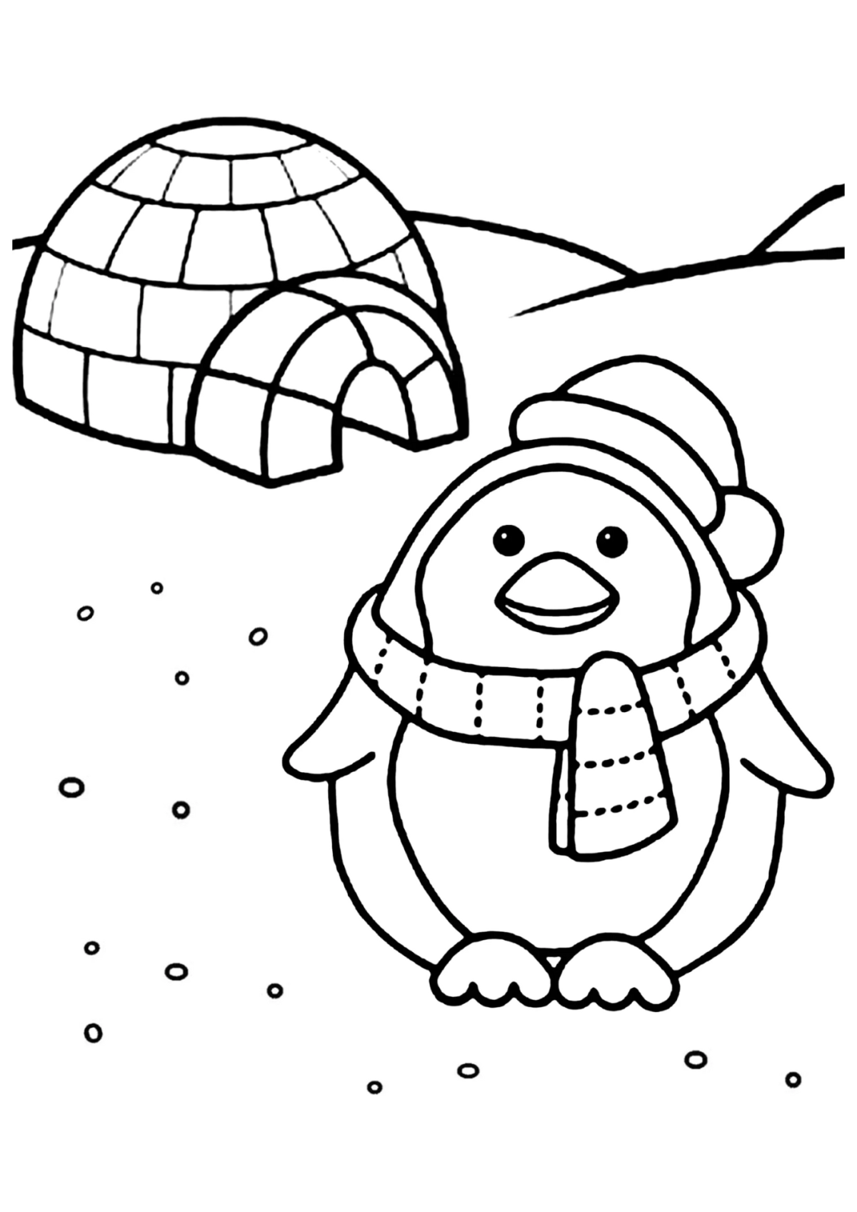 Desenho para Colorir Pinguim