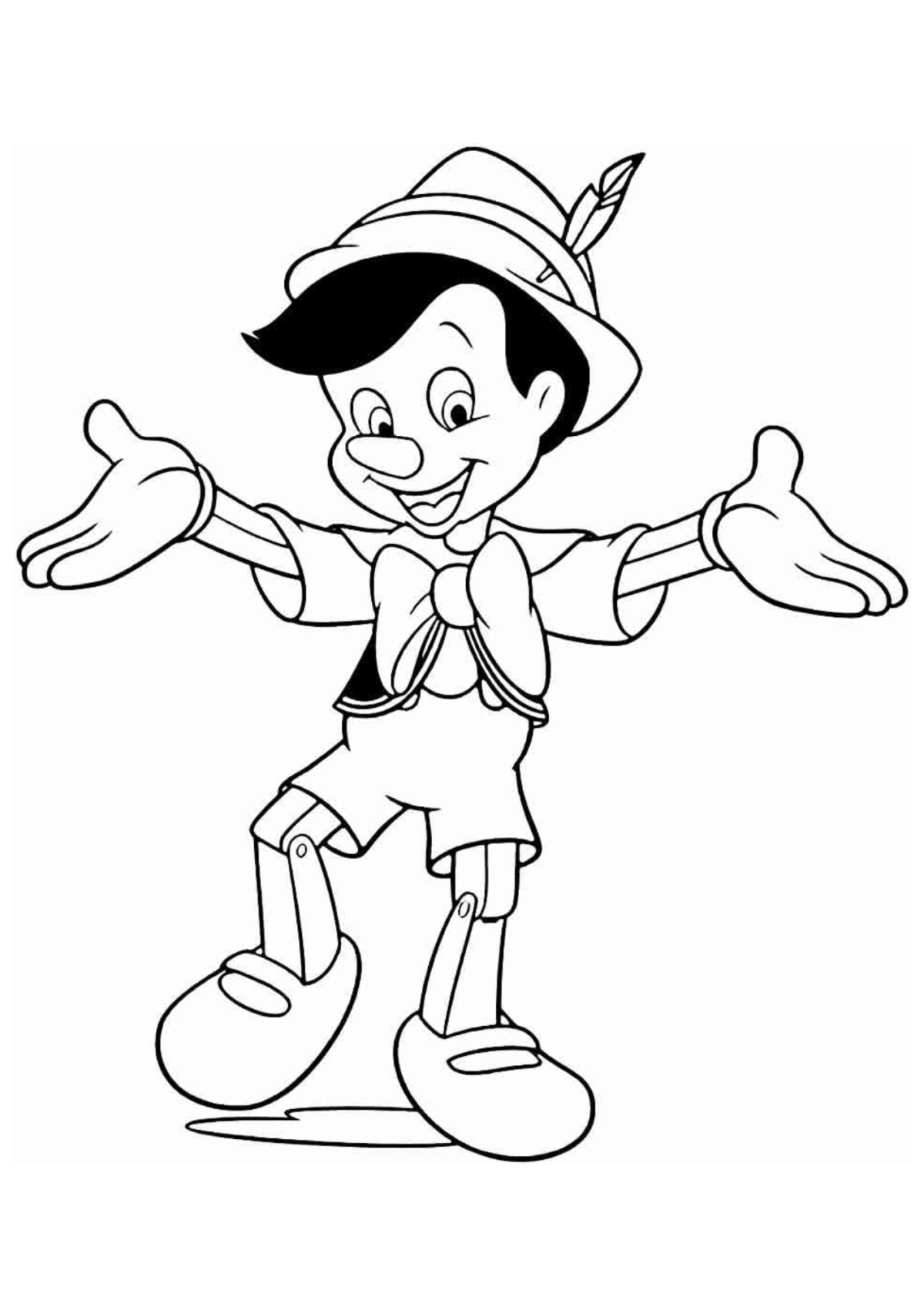 Desenho para Colorir Pinóquio