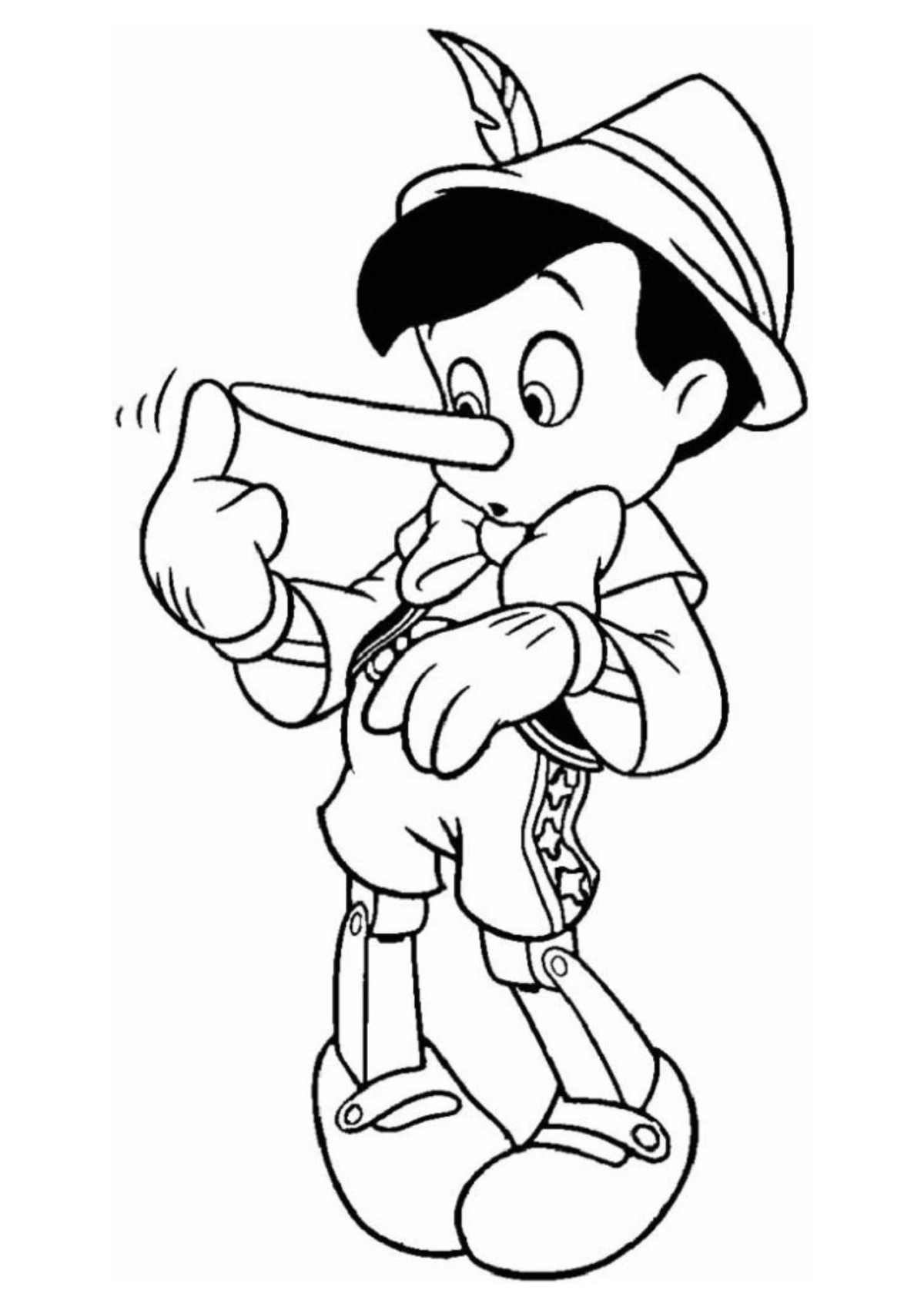 Desenho para Colorir Pinóquio