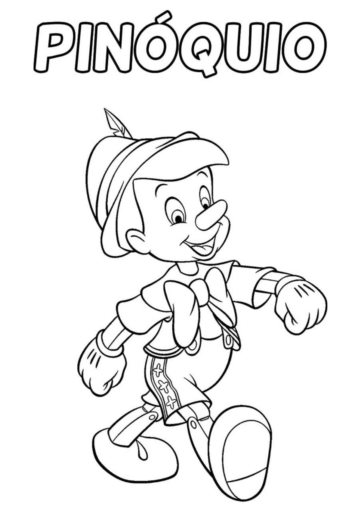 Desenho para Colorir Pinóquio