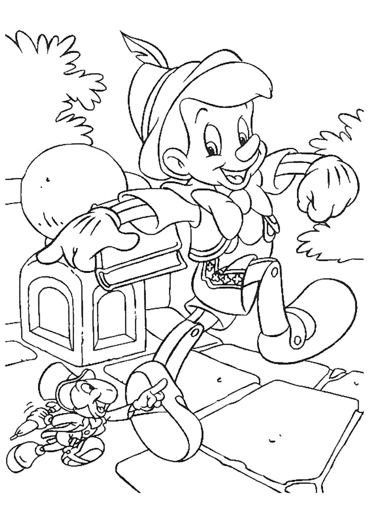 Desenho para Colorir Pinóquio