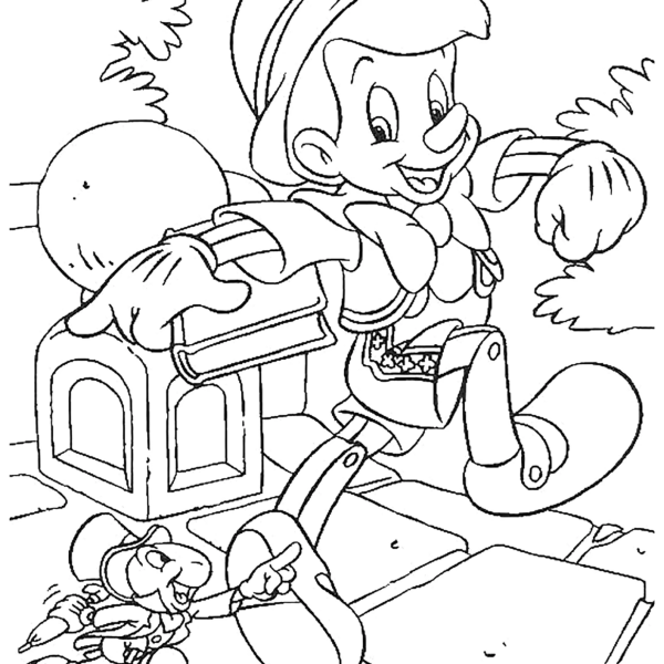 Desenho para Colorir Pinóquio