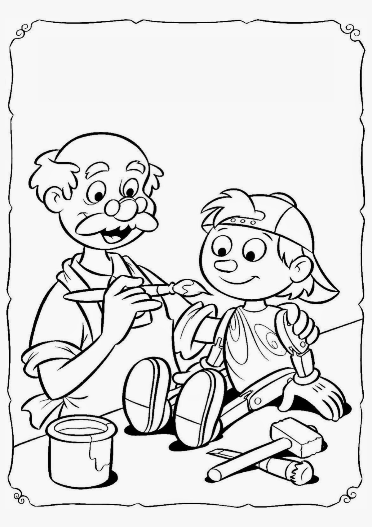 Desenho para Colorir Pinóquio