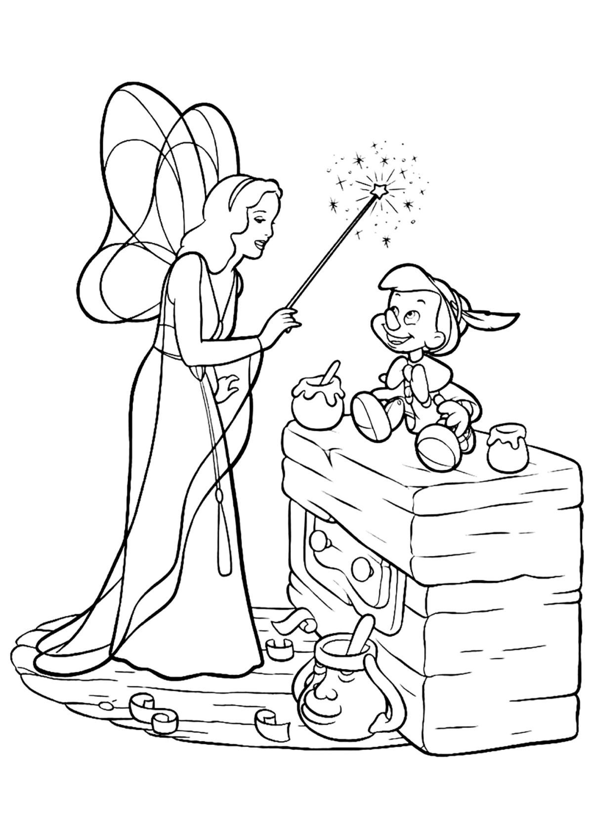 Desenho para Colorir Pinóquio