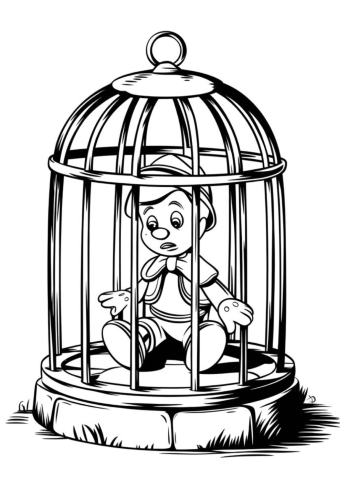 Desenho para Colorir Pinóquio