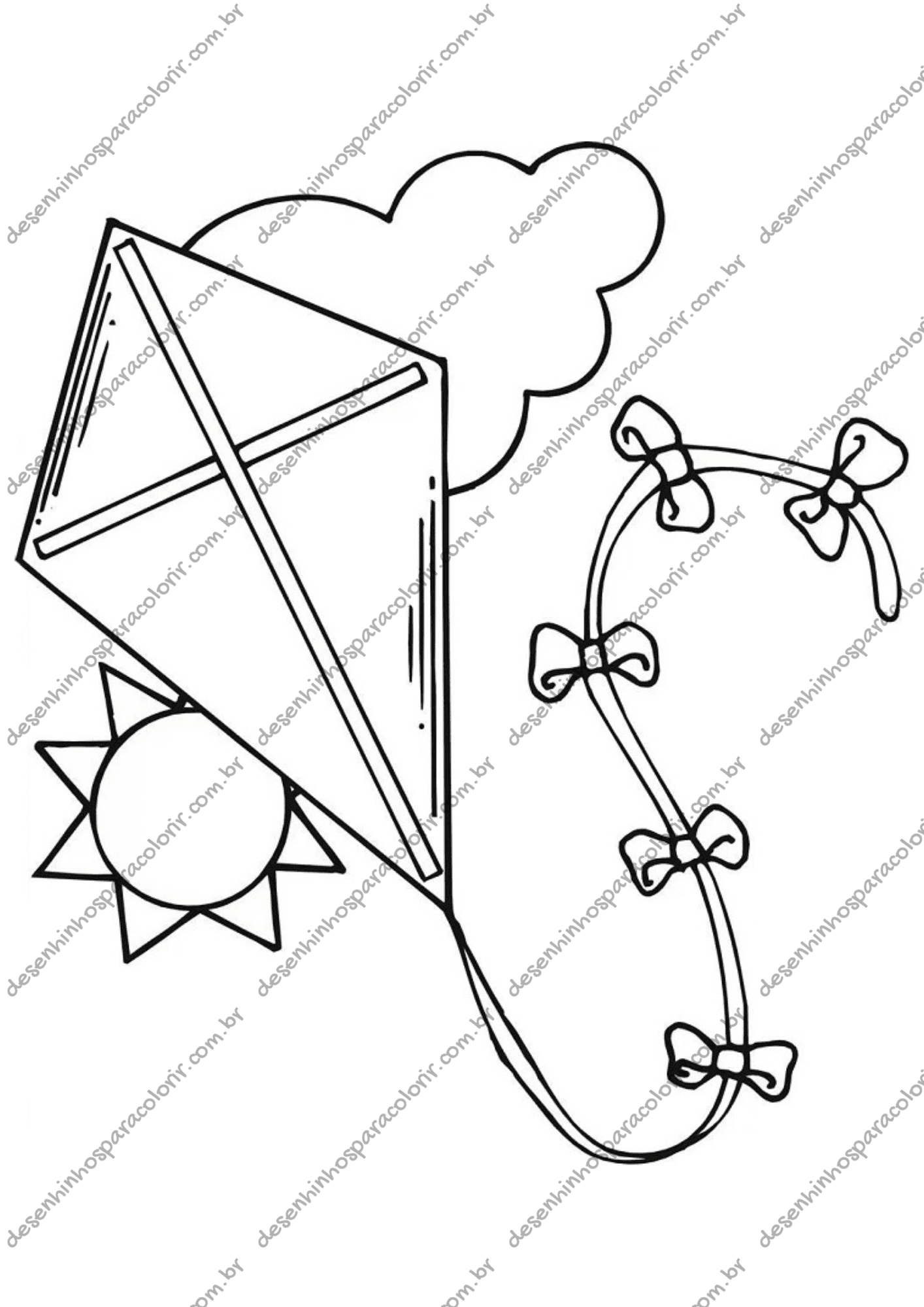 Desenho para Colorir Pipa Desenho para Colorir Pipa