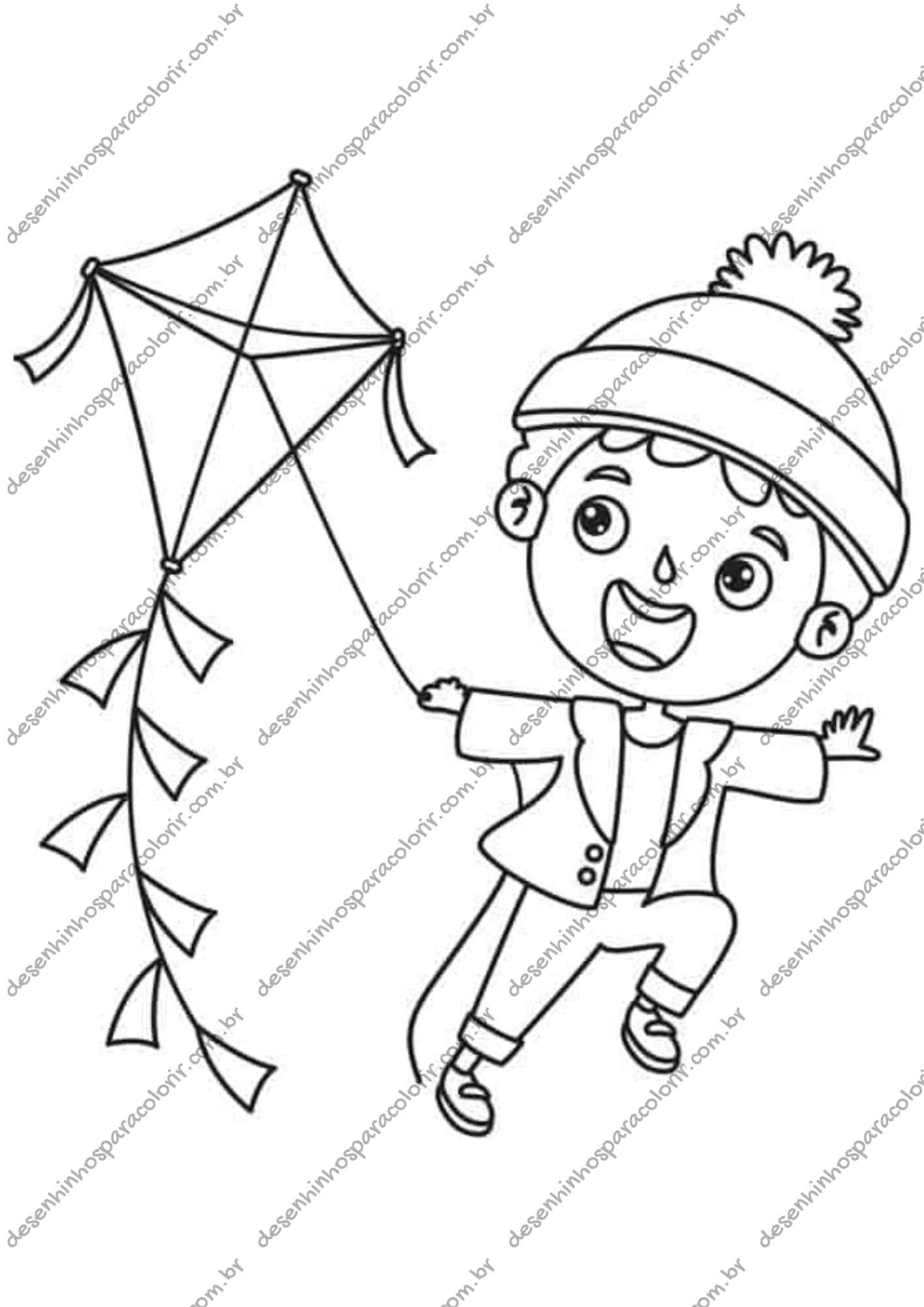 Desenho para Colorir Pipa Desenho para Colorir Pipa