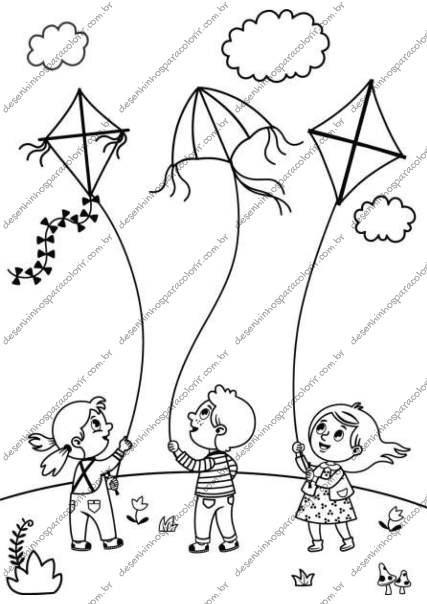 Desenho para Colorir Pipa Desenho para Colorir Pipa