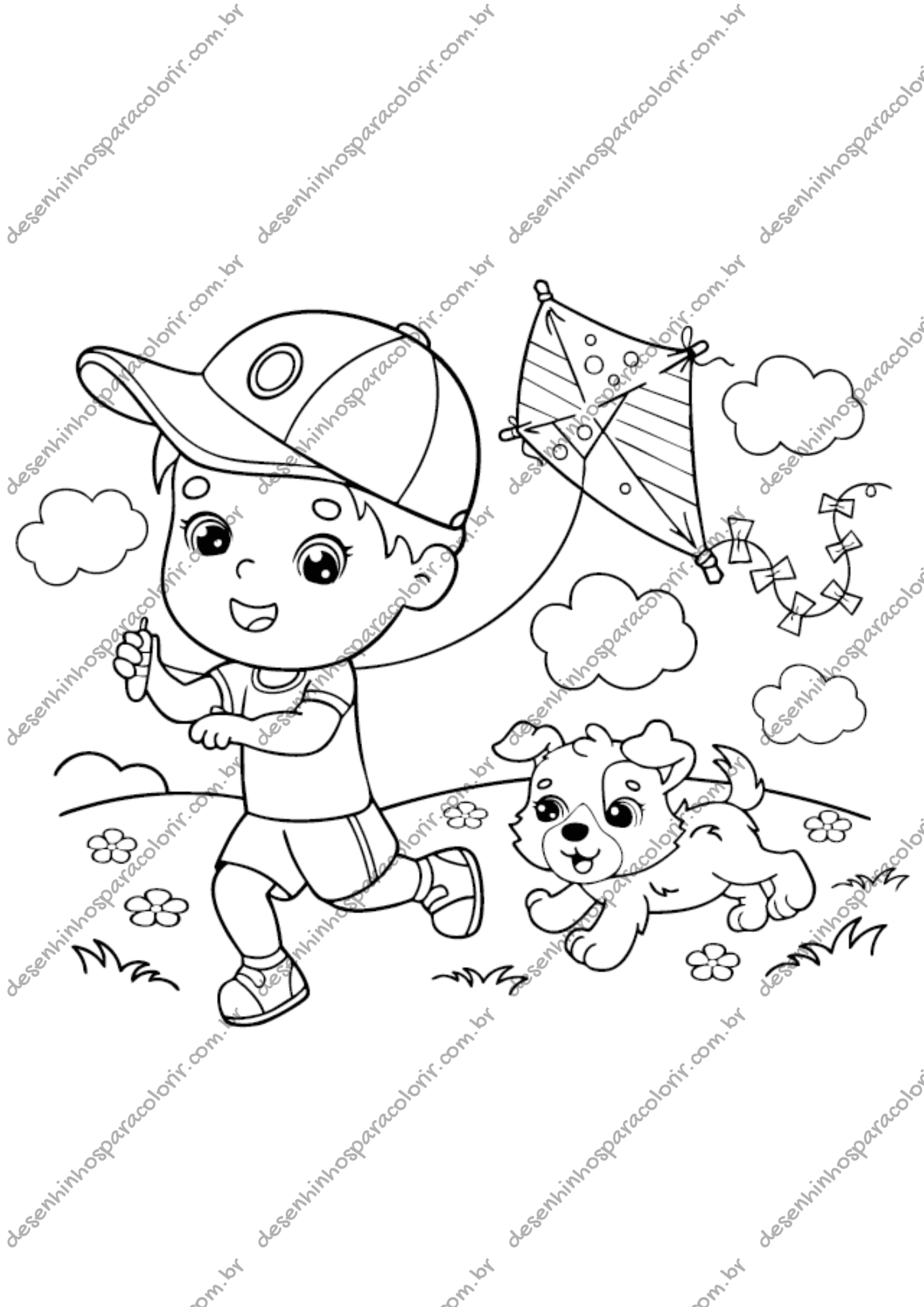 Desenho para Colorir Pipa Desenho para Colorir Pipa