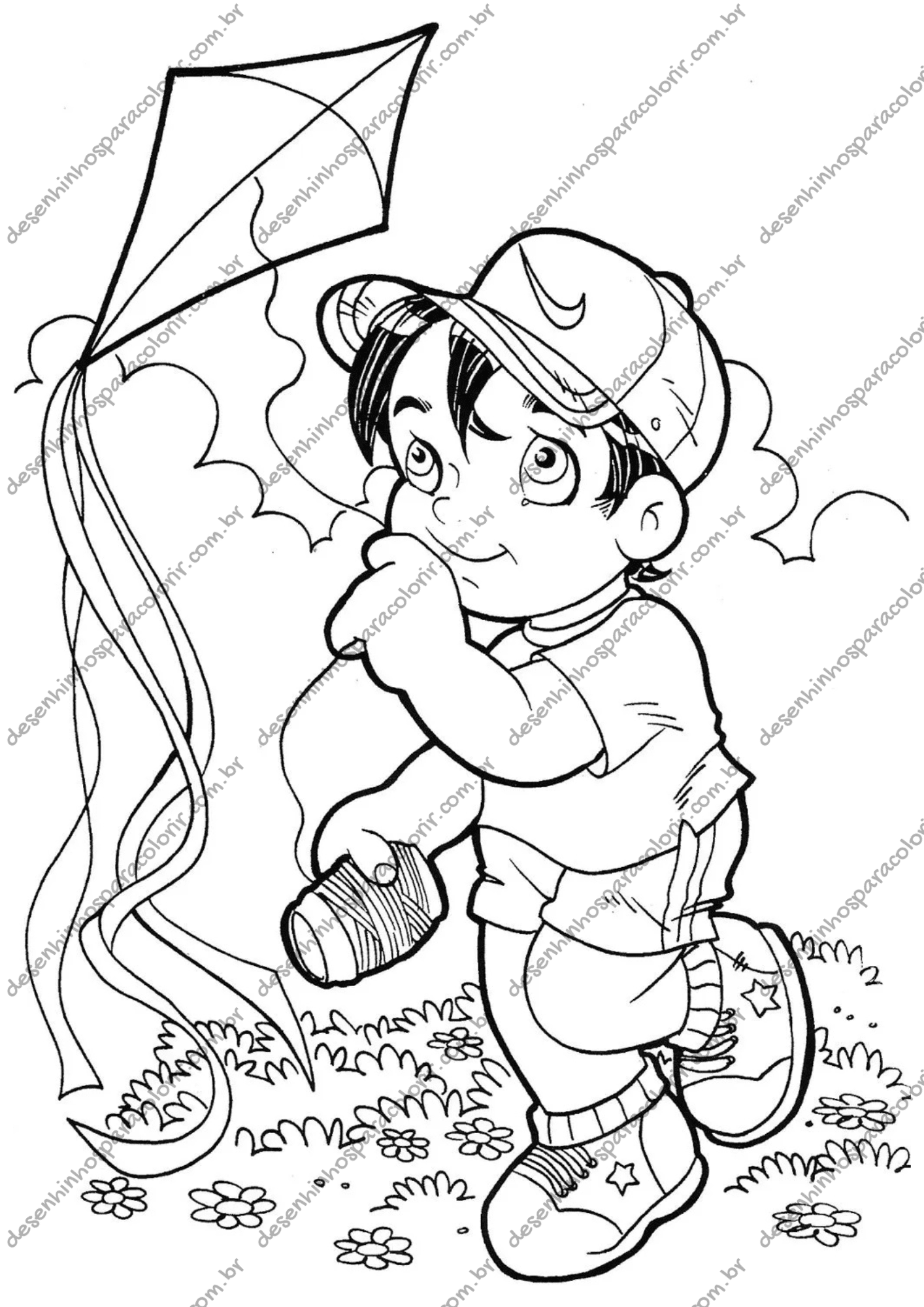 Desenho para Colorir Pipa Desenho para Colorir Pipa