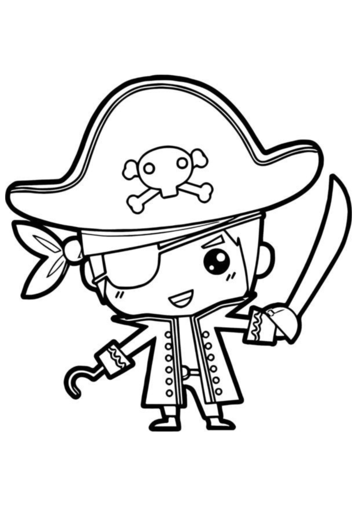 Desenho para Colorir Pirata