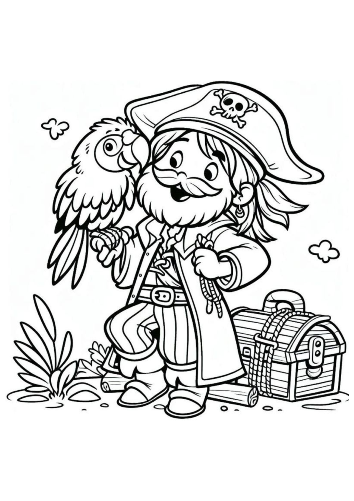 Desenho para Colorir Pirata