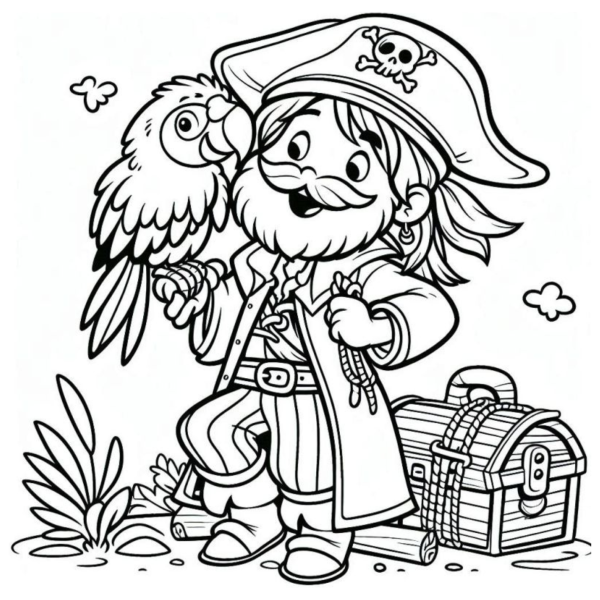 Desenho para Colorir Pirata